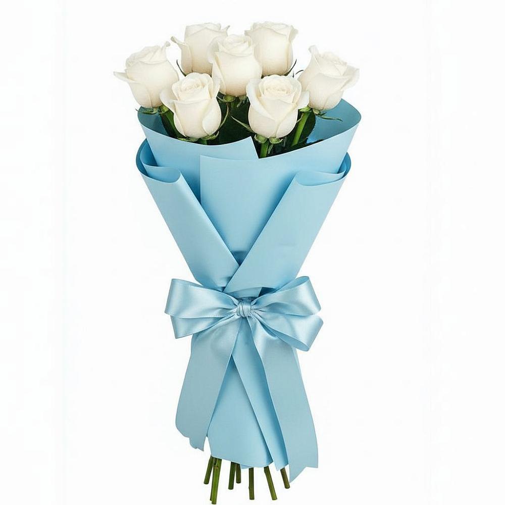 Букет 7 белых роз Проуд в Самотовино