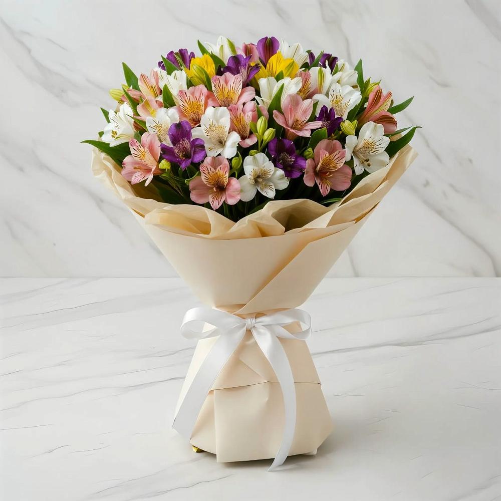 Букет цветов из: Альстромерии в Самотовино