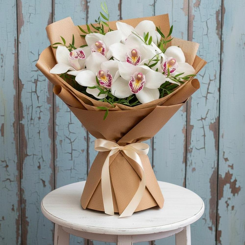 Букет цветов из: Орхидеи и Розы в Самотовино