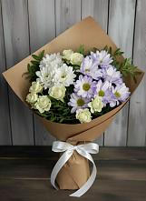 Букет цветов из:  Хризантемы и Розы в Самотовино