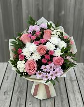 Букет цветов из:  Альстромерии, Гвоздики, Розы и Хризантемы в Самотовино