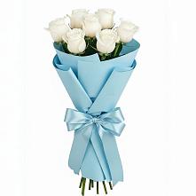 Букет 7 белых роз Проуд в Самотовино