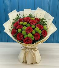 Букет цветов из:  Розы и Хризантемы в Самотовино