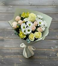 Букет цветов из:  Альстромерии, Розы и Хризантемы в Самотовино