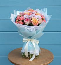 Букет цветов из:  Хризантемы и Розы в Самотовино